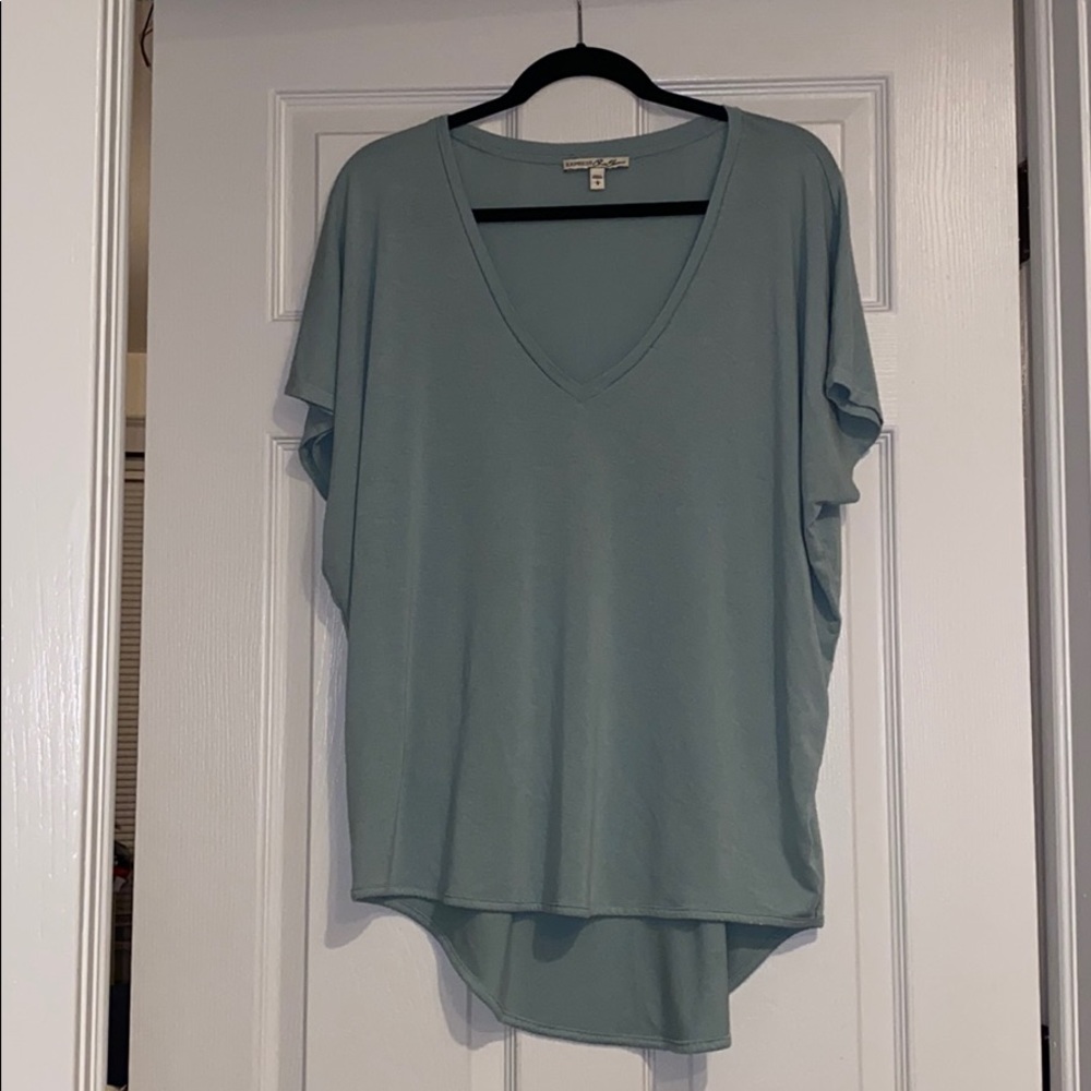 Express London Short Sleeve V- neck Tee